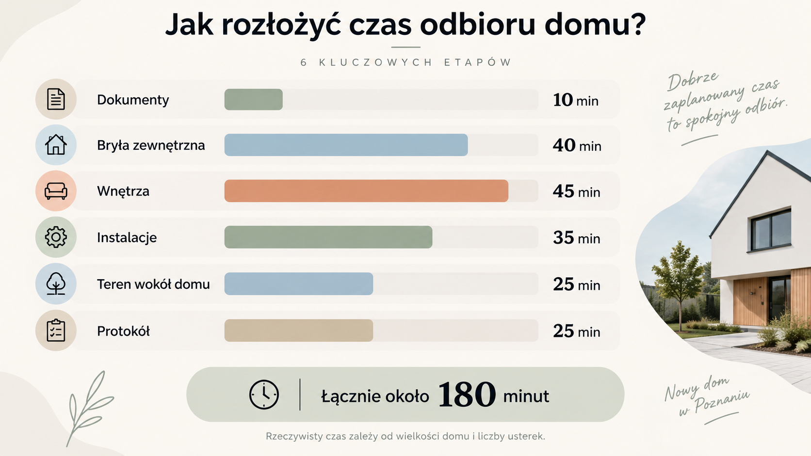 Orientacyjny podział czasu odbioru nowego domu